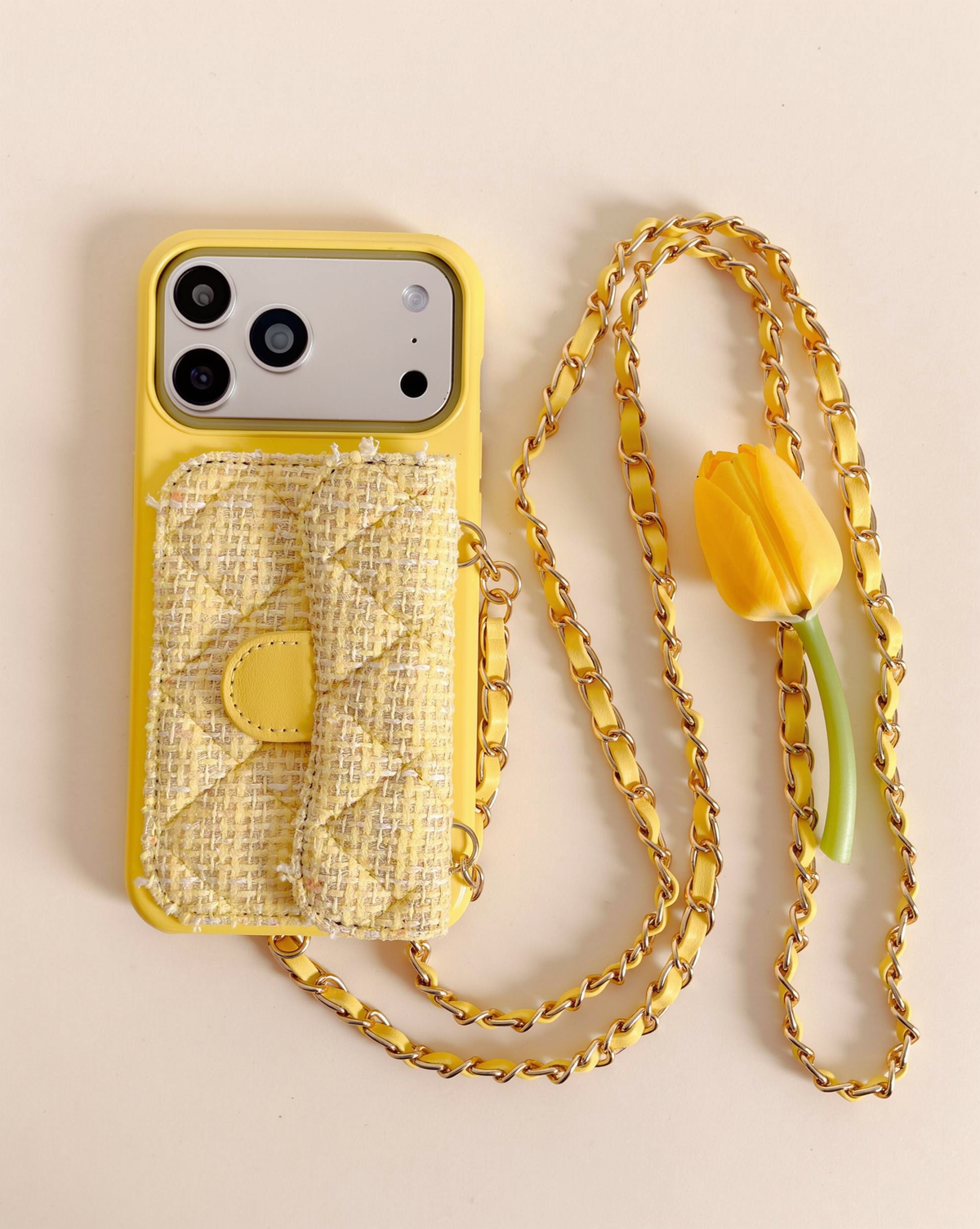 Tweed Chain Phone Case – Lemon