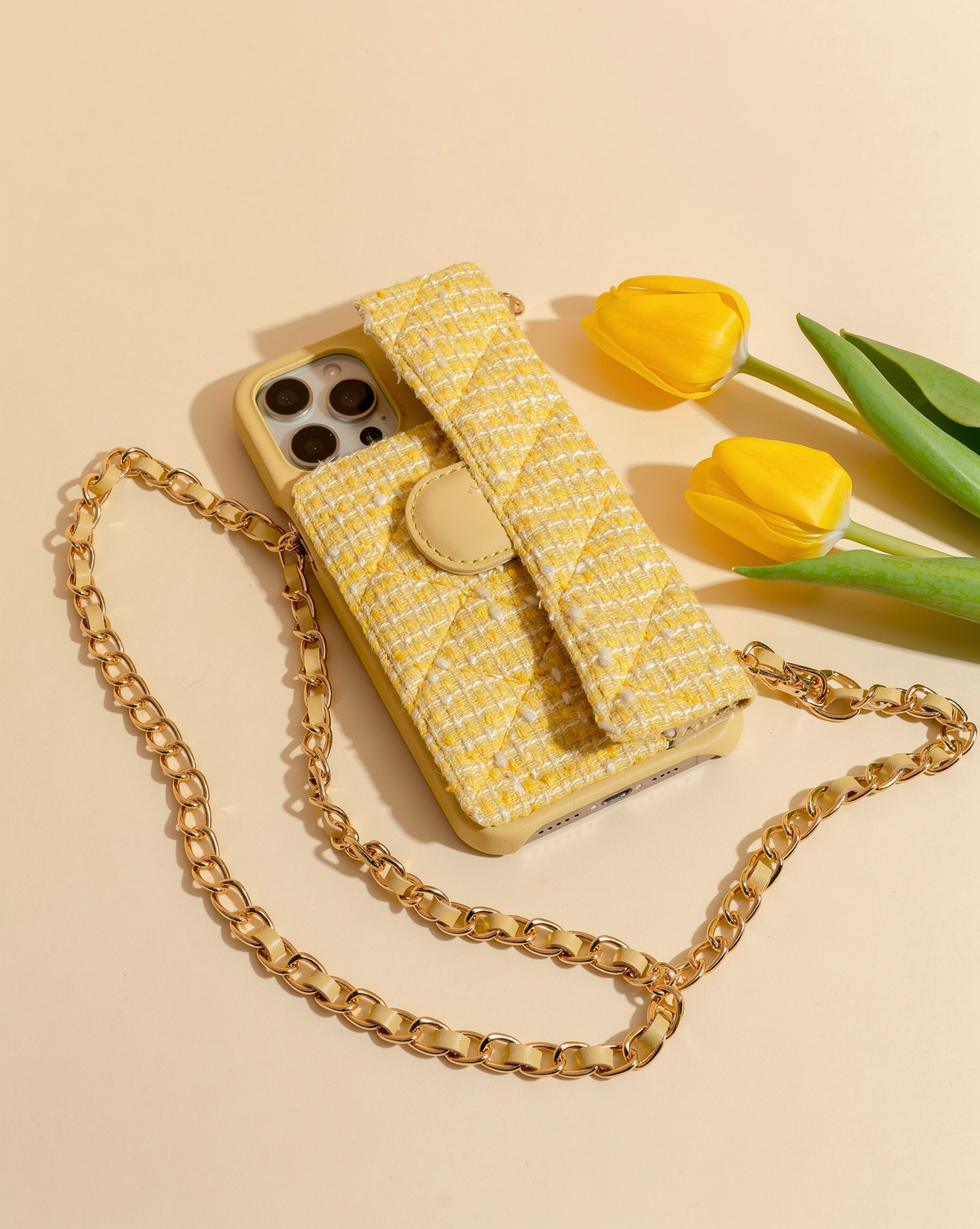 Tweed Chain Phone Case – Lemon